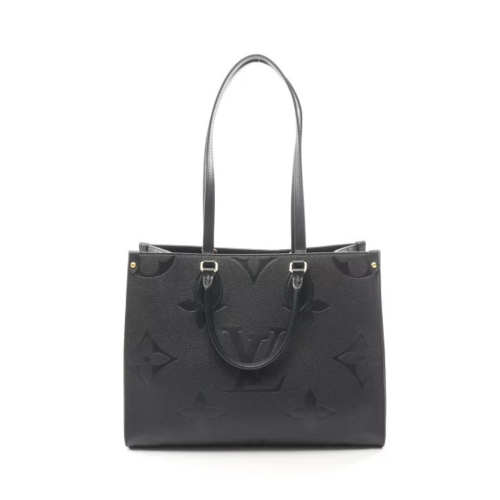 Louis Vuitton On The Go Monogram Empreinte Noir Black Tote Bag Leather Black
